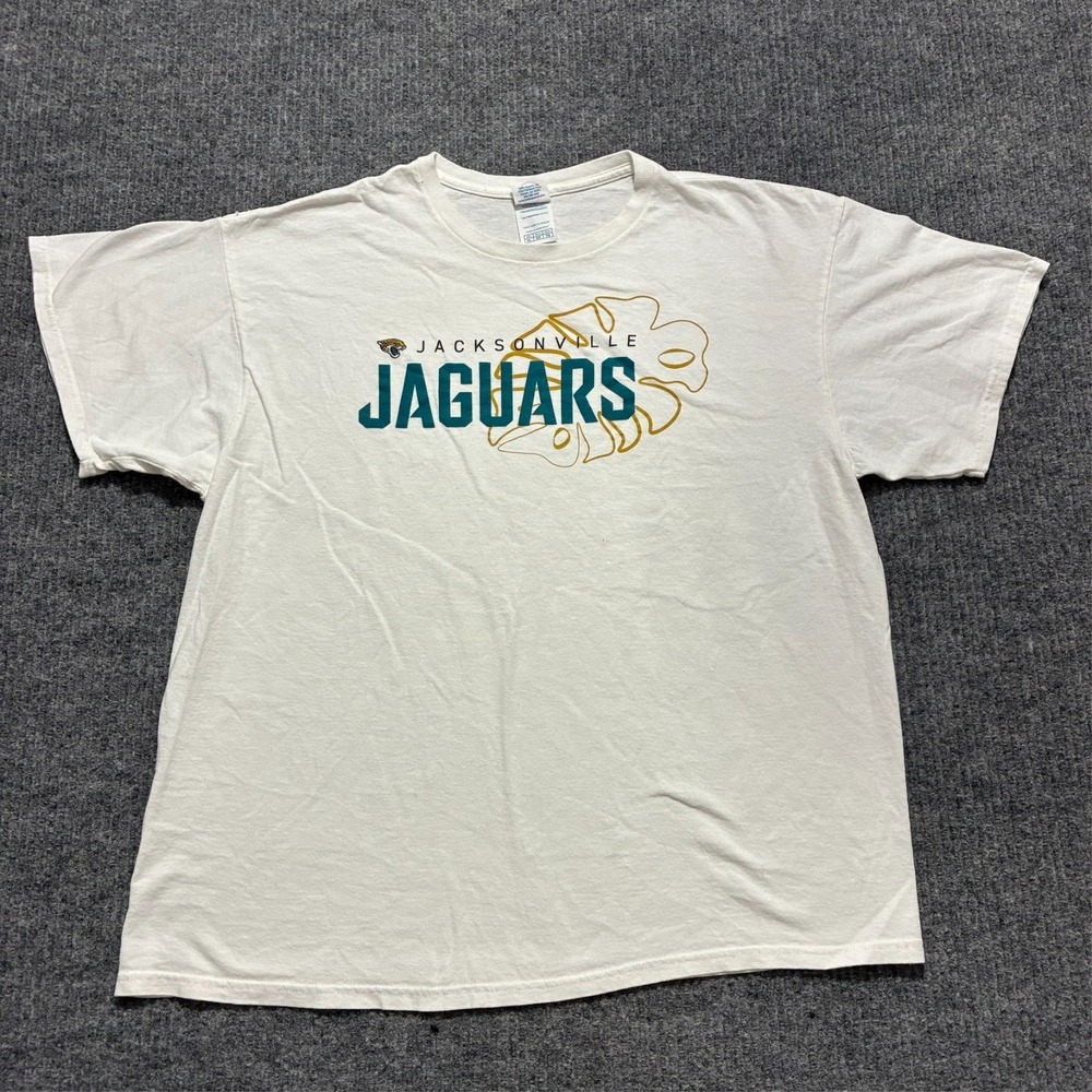 Jacksonville Jaguars Mens T-Shirt Size XL White Preshrunk Delta Pro Weight